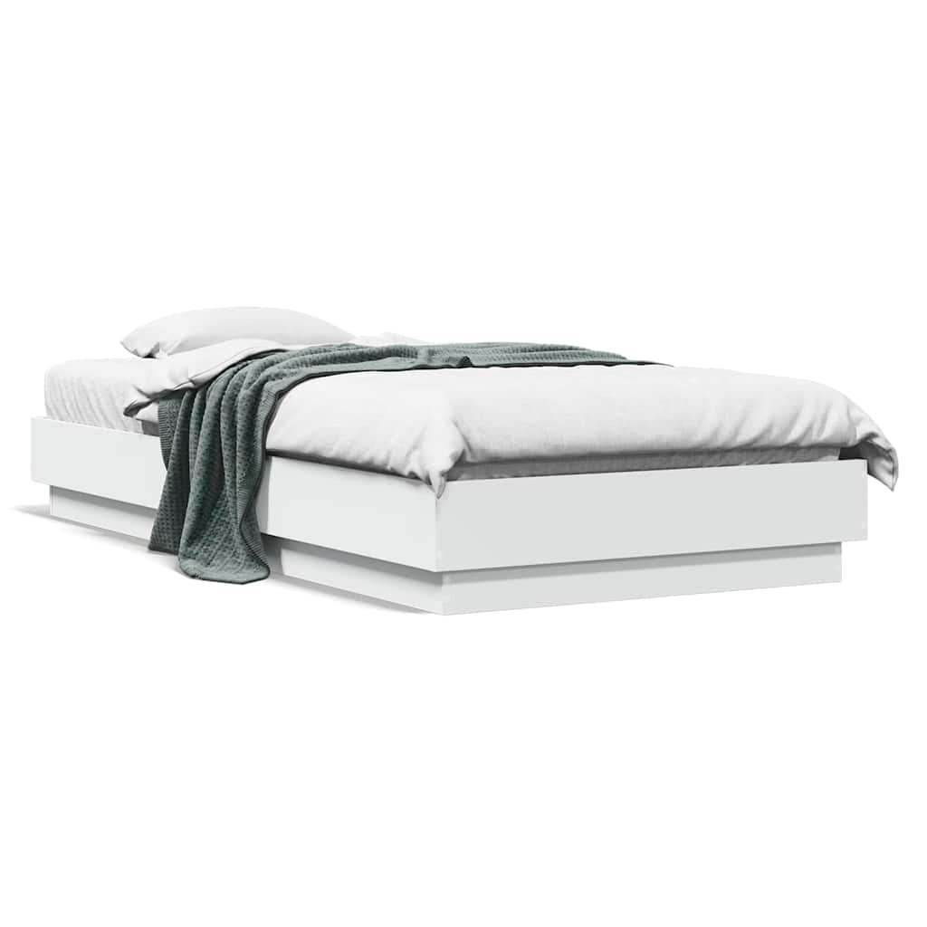 Bedframe bewerkt hout wit 90x190 cm is nu te koop bij PeponiXL, paradijselijk wonen!