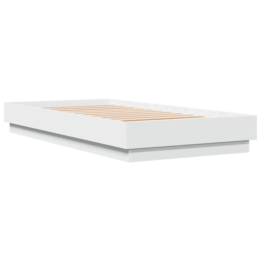 Bedframe bewerkt hout wit 90x190 cm is nu te koop bij PeponiXL, paradijselijk wonen!