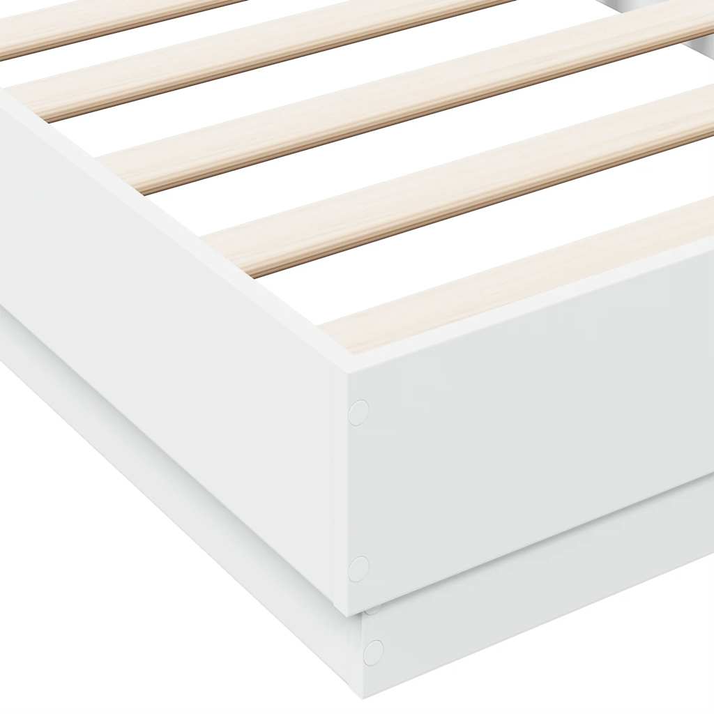 Bedframe bewerkt hout wit 90x190 cm is nu te koop bij PeponiXL, paradijselijk wonen!