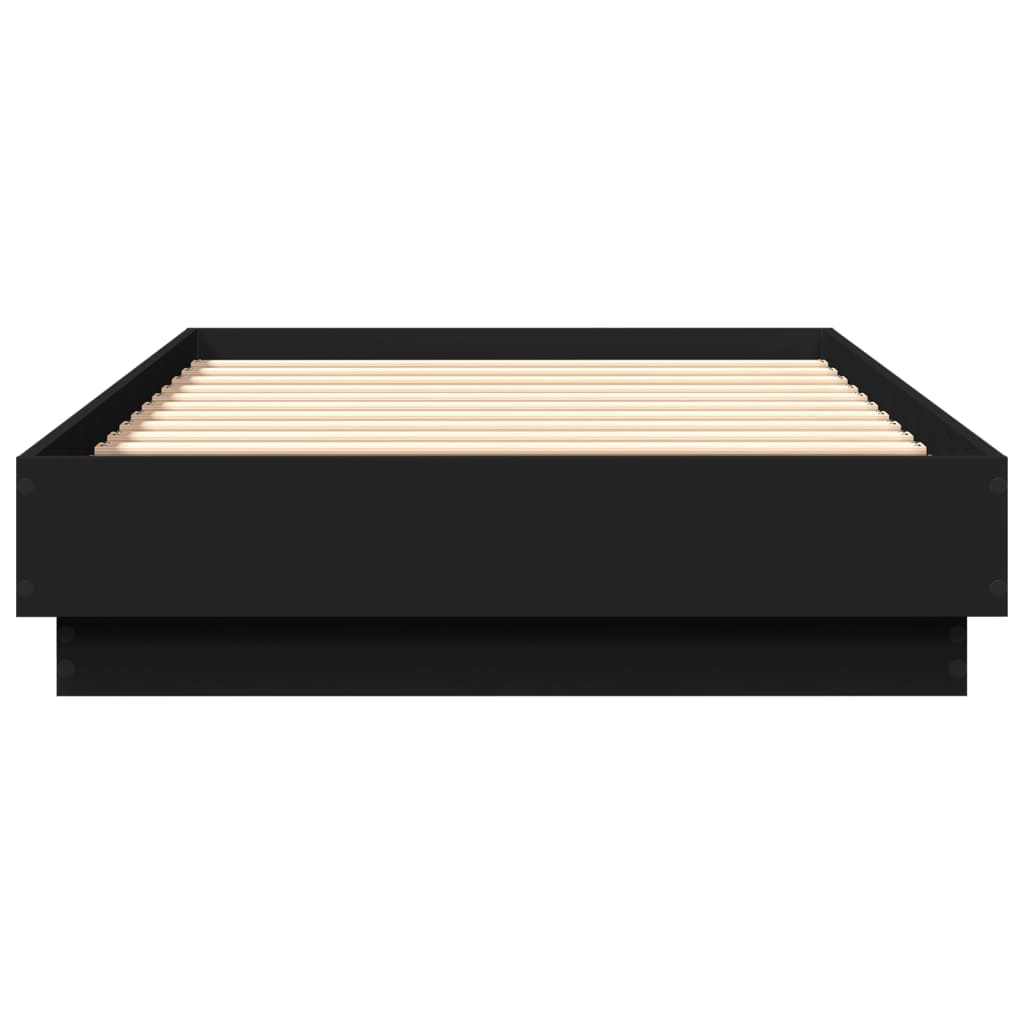 Bedframe bewerkt hout zwart 90x190 cm is nu te koop bij PeponiXL, paradijselijk wonen!