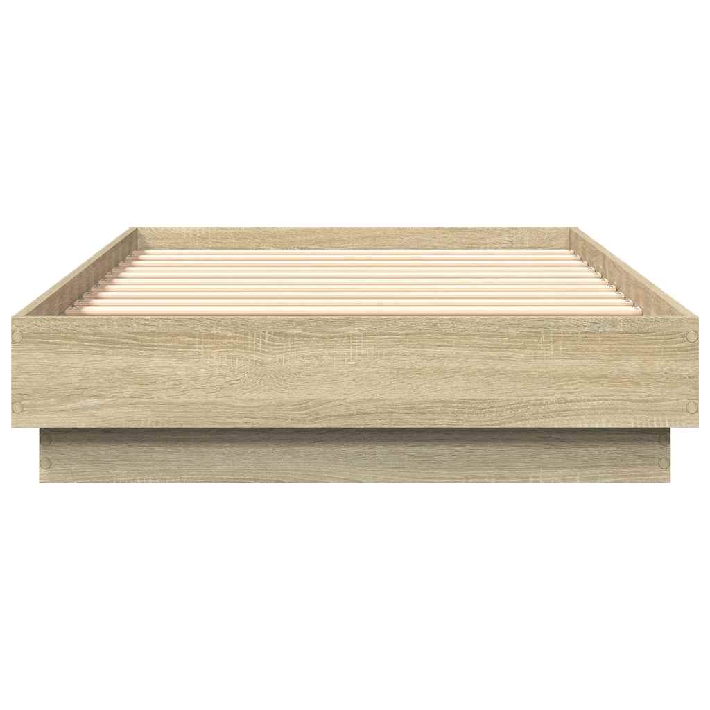 Bedframe zonder matras hout sonoma eikenkleurig 90x190 cm is nu te koop bij PeponiXL, paradijselijk wonen!