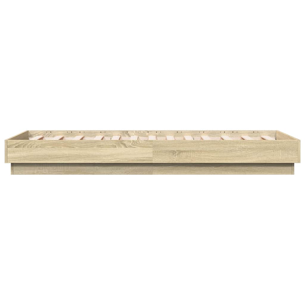 Bedframe zonder matras hout sonoma eikenkleurig 90x190 cm is nu te koop bij PeponiXL, paradijselijk wonen!