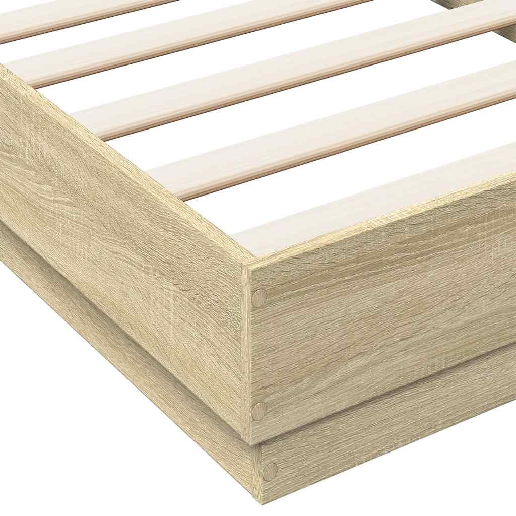 Bedframe zonder matras hout sonoma eikenkleurig 90x190 cm is nu te koop bij PeponiXL, paradijselijk wonen!