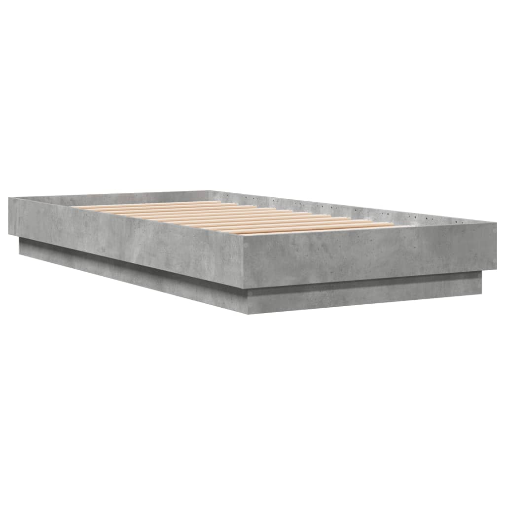 Bedframe bewerkt hout betongrijs 90x190 cm is nu te koop bij PeponiXL, paradijselijk wonen!