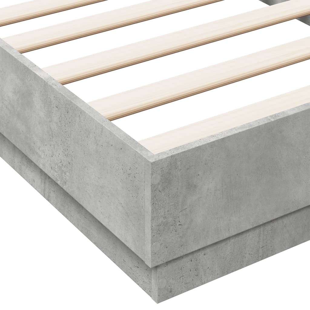 Bedframe bewerkt hout betongrijs 90x190 cm is nu te koop bij PeponiXL, paradijselijk wonen!