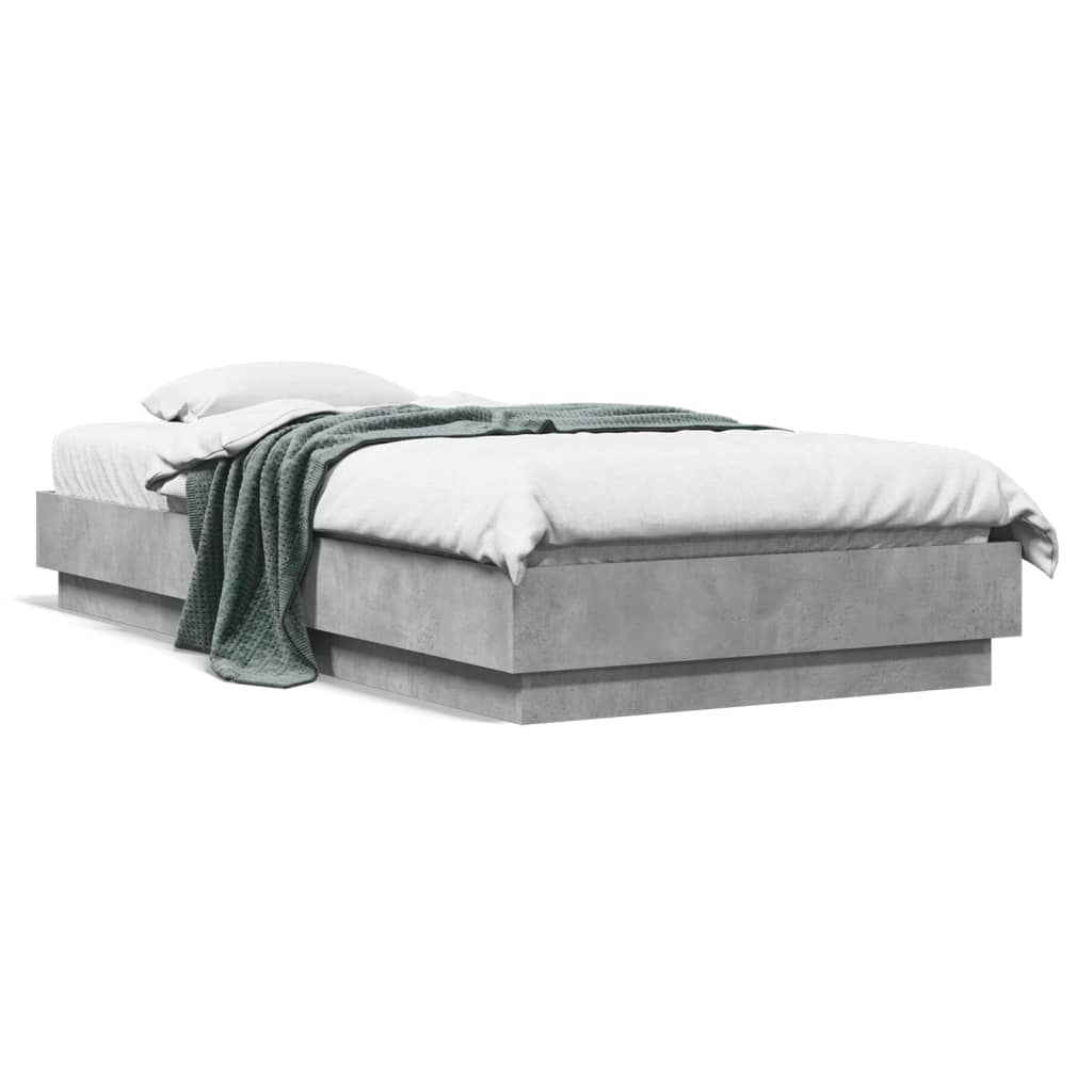Bedframe bewerkt hout betongrijs 90x190 cm is nu te koop bij PeponiXL, paradijselijk wonen!