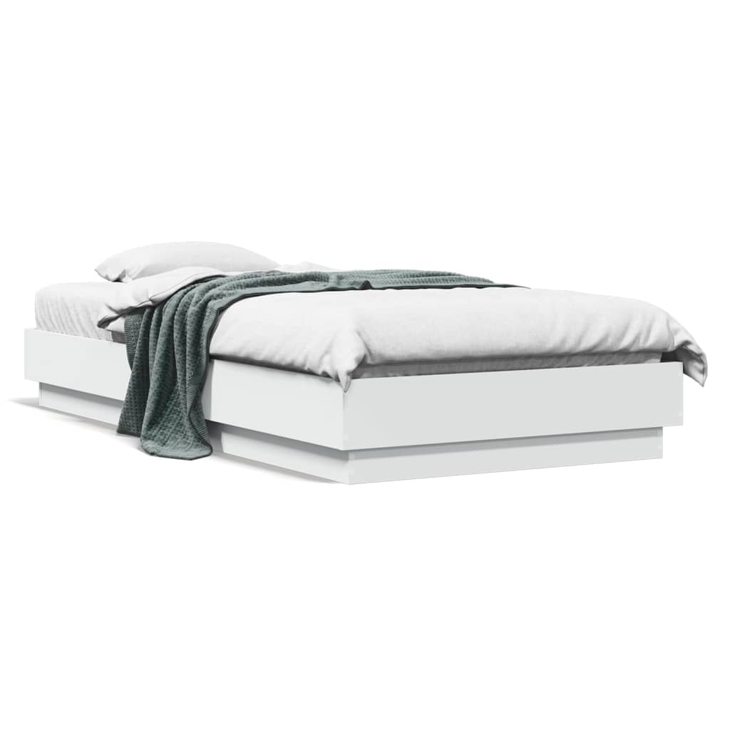 Bedframe bewerkt hout wit 75x190 cm is nu te koop bij PeponiXL, paradijselijk wonen!