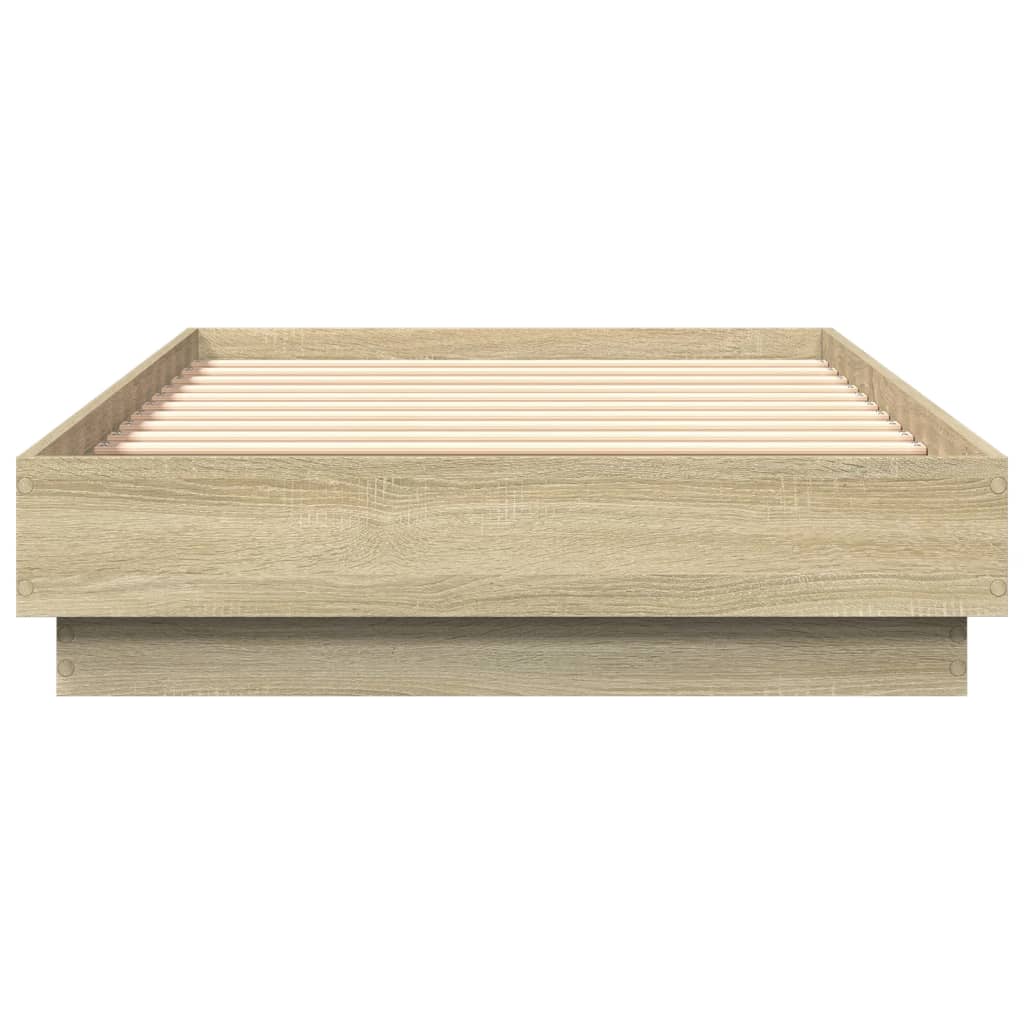 Bedframe zonder matras hout sonoma eikenkleurig 75x190 cm is nu te koop bij PeponiXL, paradijselijk wonen!