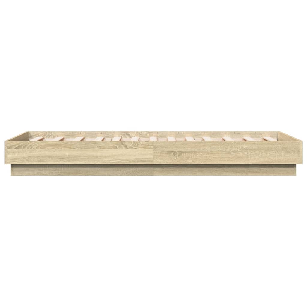Bedframe zonder matras hout sonoma eikenkleurig 75x190 cm is nu te koop bij PeponiXL, paradijselijk wonen!