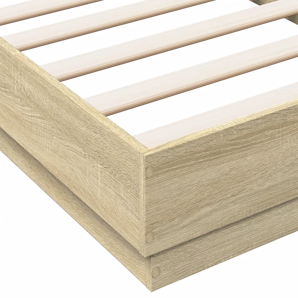 Bedframe zonder matras hout sonoma eikenkleurig 75x190 cm is nu te koop bij PeponiXL, paradijselijk wonen!