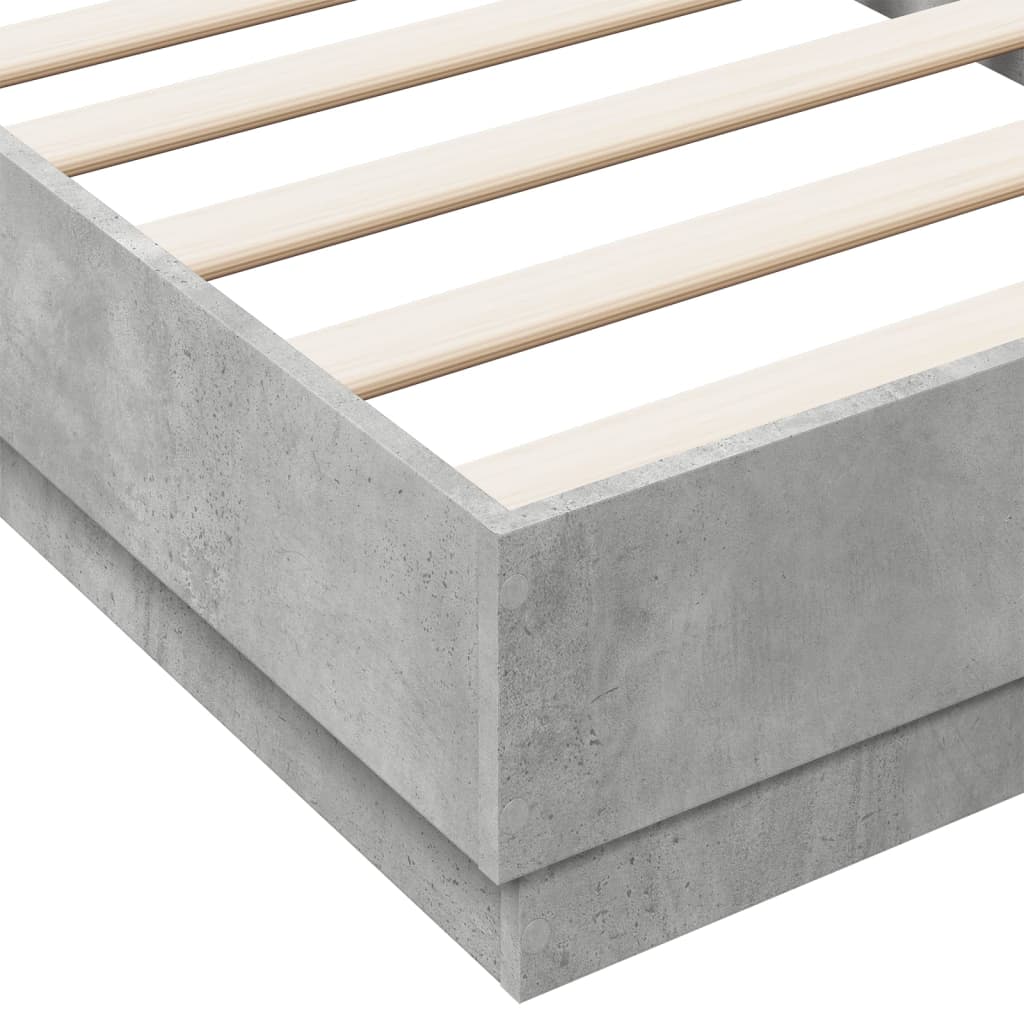 Bedframe bewerkt hout betongrijs 75x190 cm is nu te koop bij PeponiXL, paradijselijk wonen!