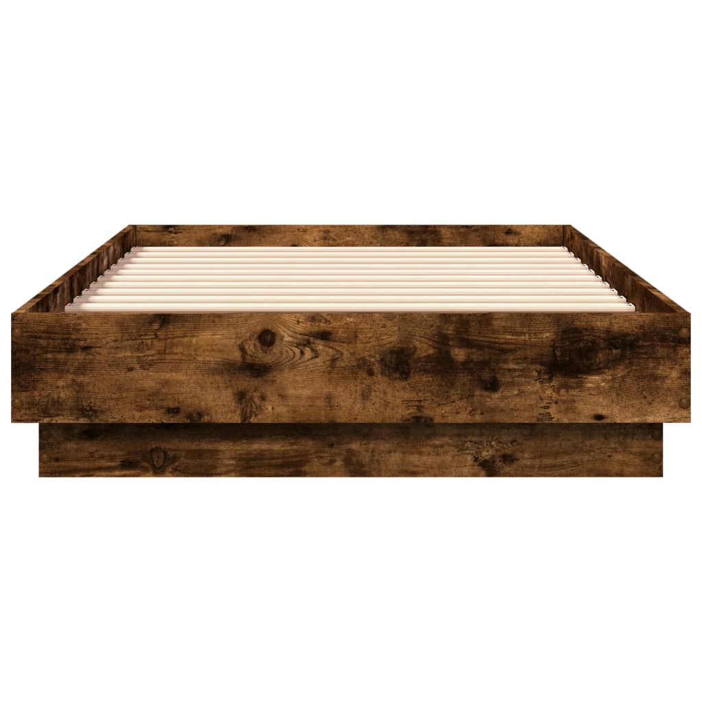 Bedframe zonder matras hout gerookt eikenkleurig 75x190 cm is nu te koop bij PeponiXL, paradijselijk wonen!