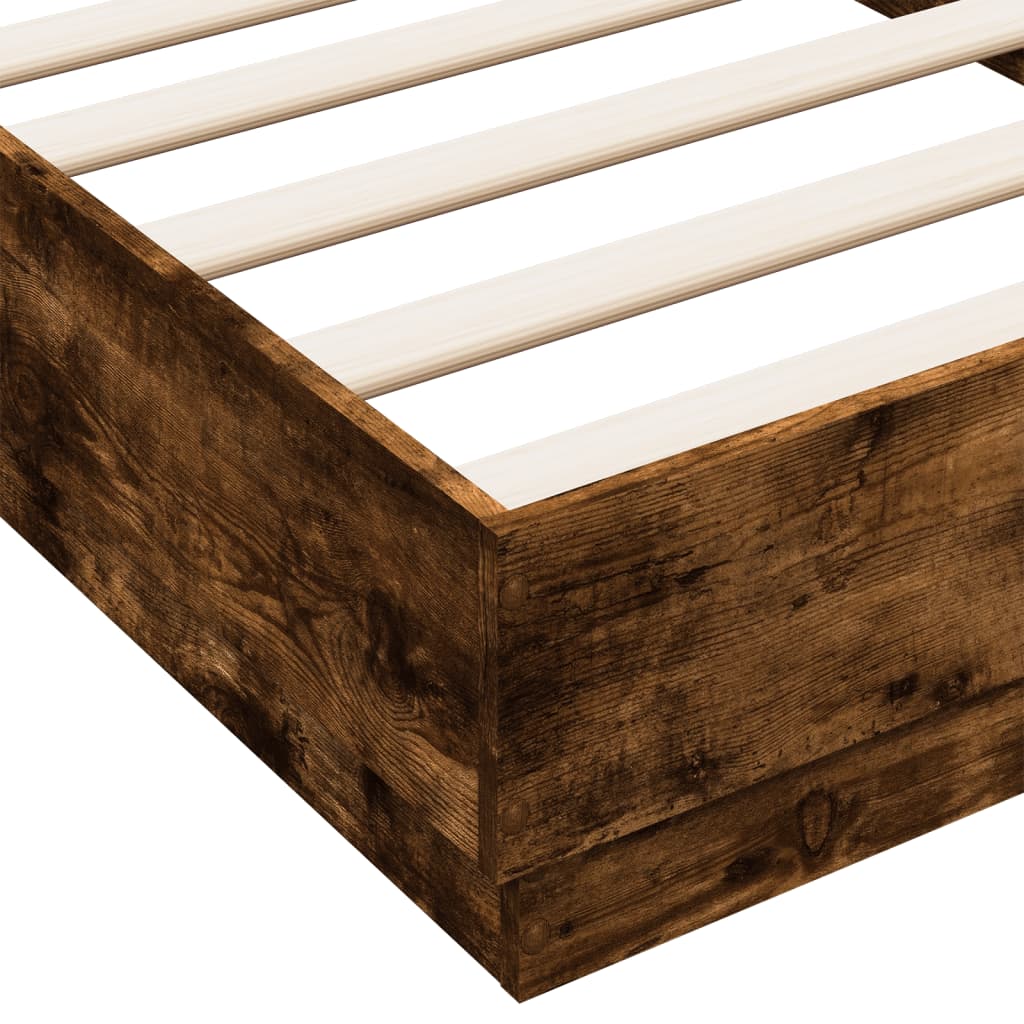 Bedframe zonder matras hout gerookt eikenkleurig 75x190 cm is nu te koop bij PeponiXL, paradijselijk wonen!