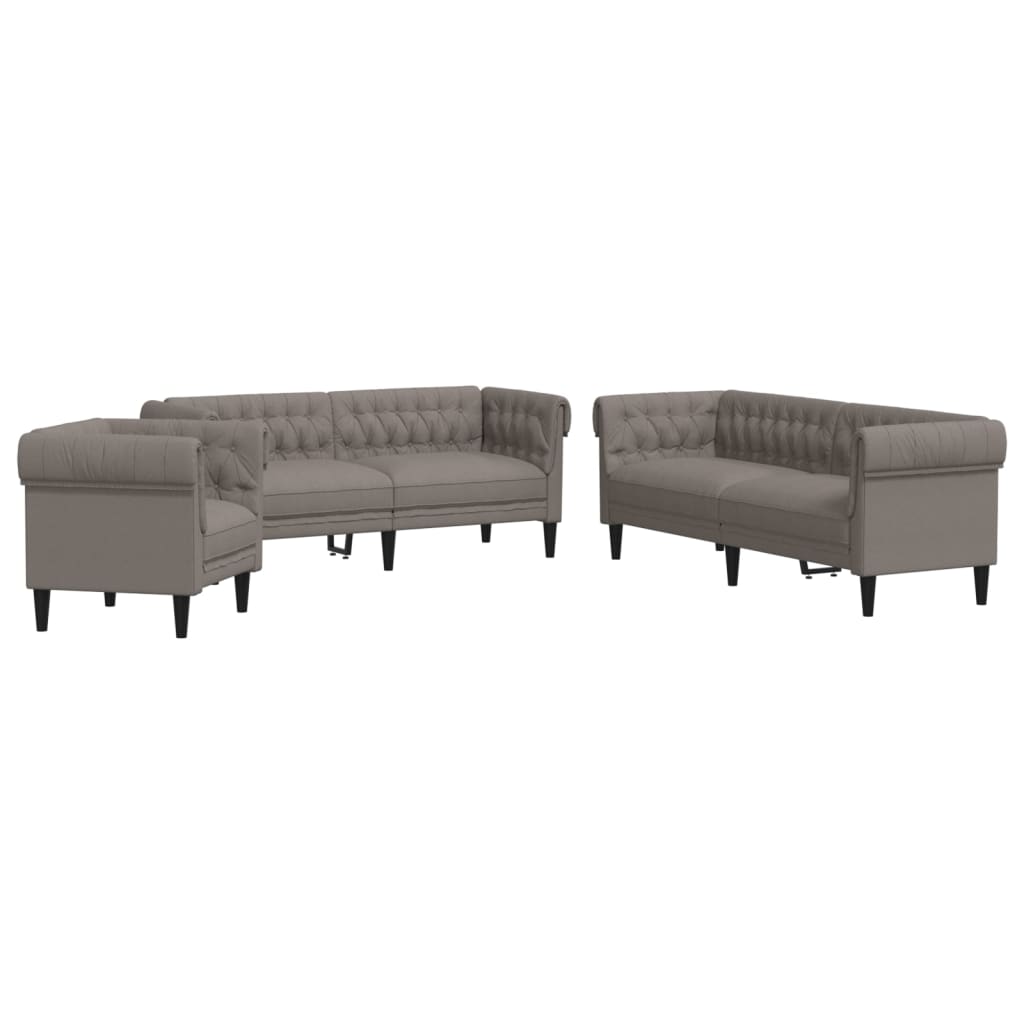 3-delige Loungeset stof taupe is nu te koop bij PeponiXL, paradijselijk wonen!
