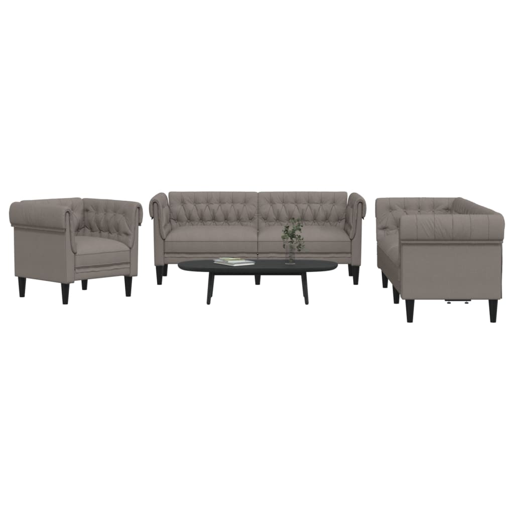 3-delige Loungeset stof taupe is nu te koop bij PeponiXL, paradijselijk wonen!