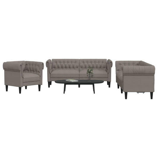 3-delige Loungeset stof taupe is nu te koop bij PeponiXL, paradijselijk wonen!