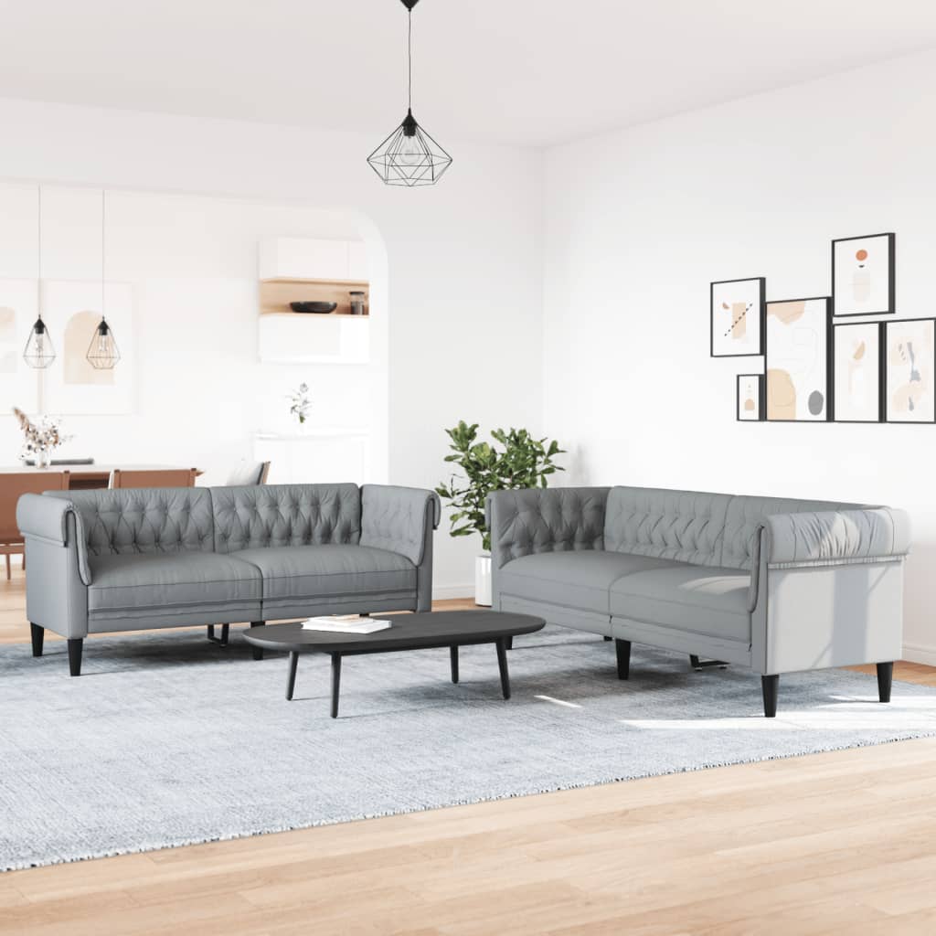 2-delige Loungeset stof lichtgrijs is nu te koop bij PeponiXL, paradijselijk wonen!