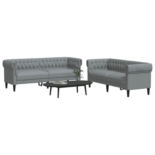 2-delige Loungeset stof lichtgrijs is nu te koop bij PeponiXL, paradijselijk wonen!