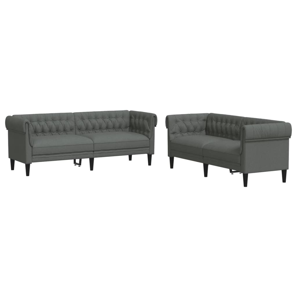 2-delige Loungeset stof donkergrijs is nu te koop bij PeponiXL, paradijselijk wonen!