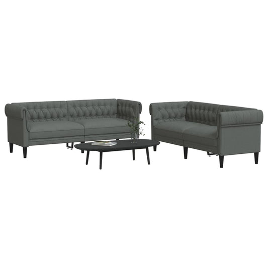 2-delige Loungeset stof donkergrijs is nu te koop bij PeponiXL, paradijselijk wonen!