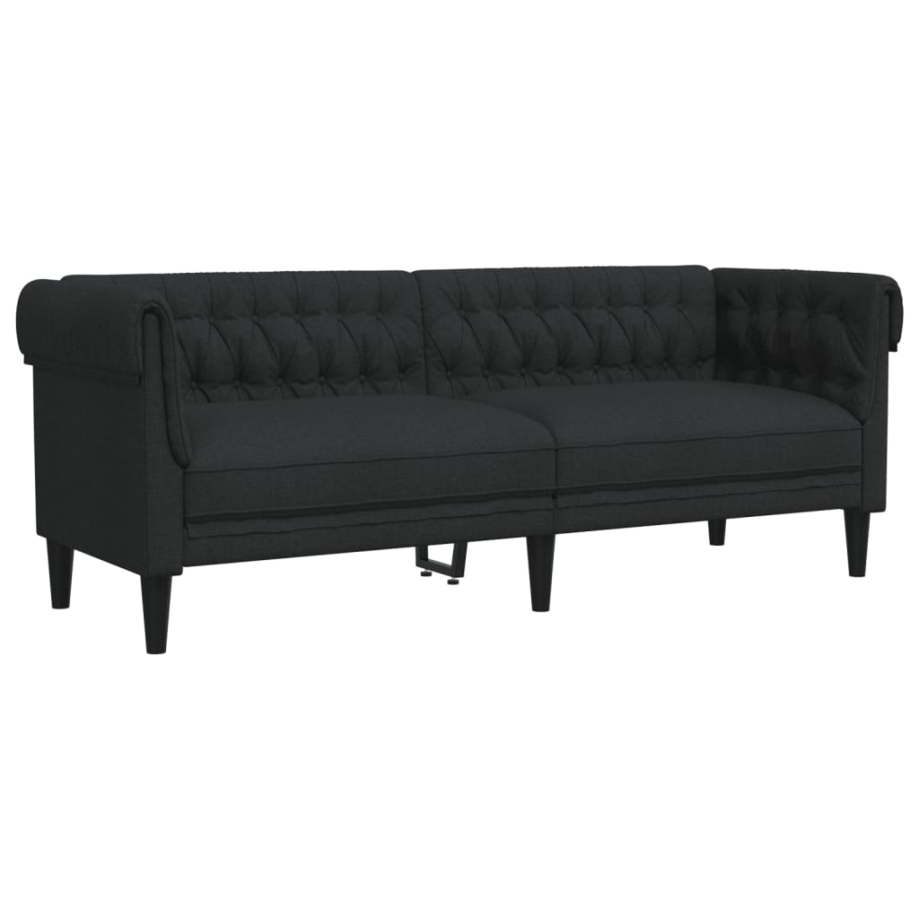 2-delige Loungeset stof zwart is nu te koop bij PeponiXL, paradijselijk wonen!