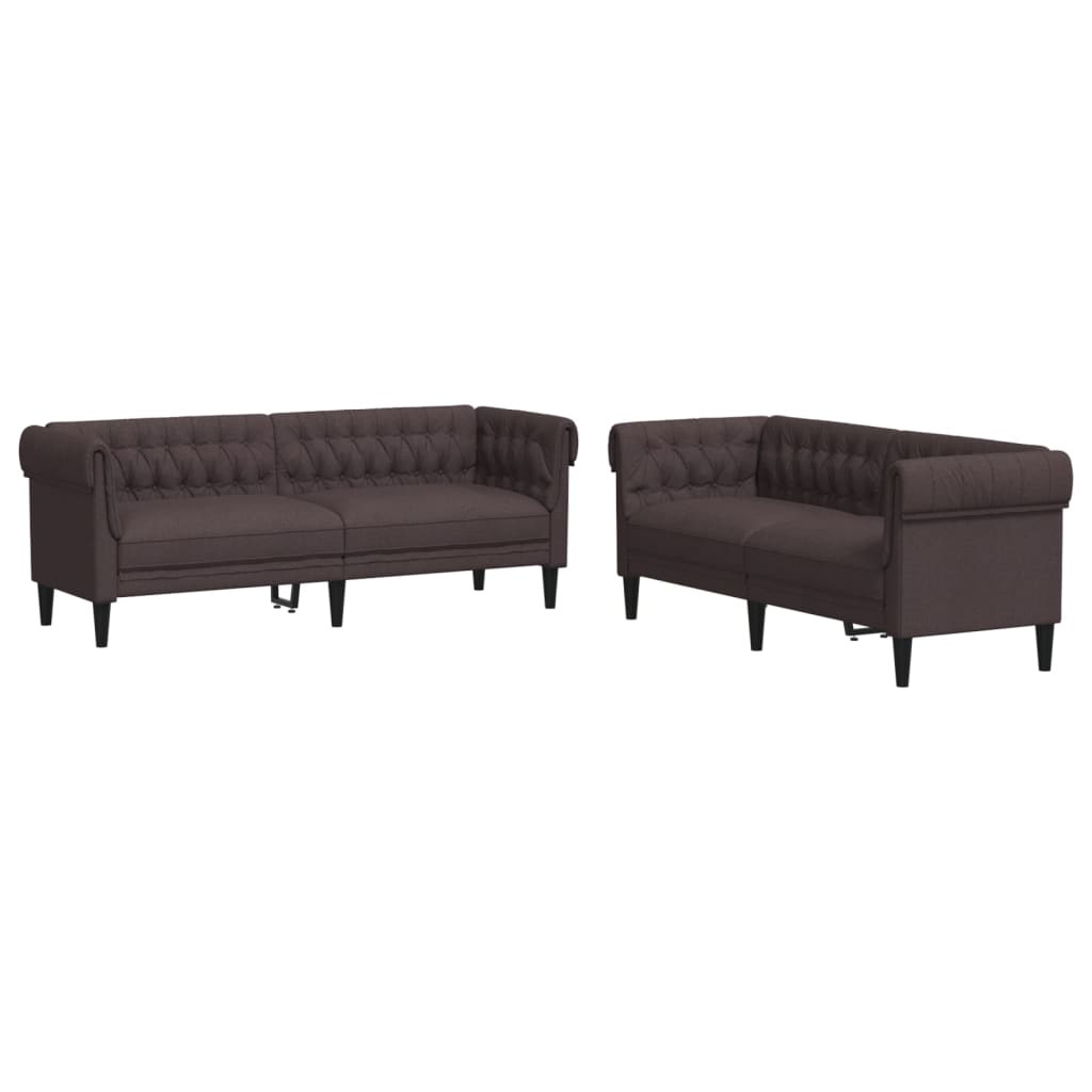 2-delige Loungeset stof donkerbruin is nu te koop bij PeponiXL, paradijselijk wonen!
