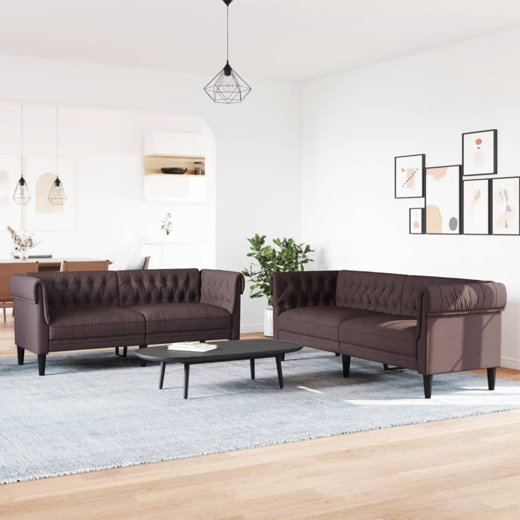 2-delige Loungeset stof donkerbruin is nu te koop bij PeponiXL, paradijselijk wonen!
