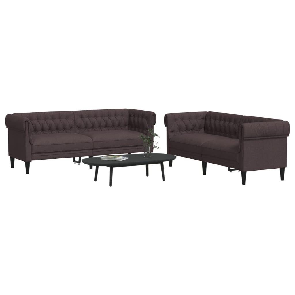 2-delige Loungeset stof donkerbruin is nu te koop bij PeponiXL, paradijselijk wonen!