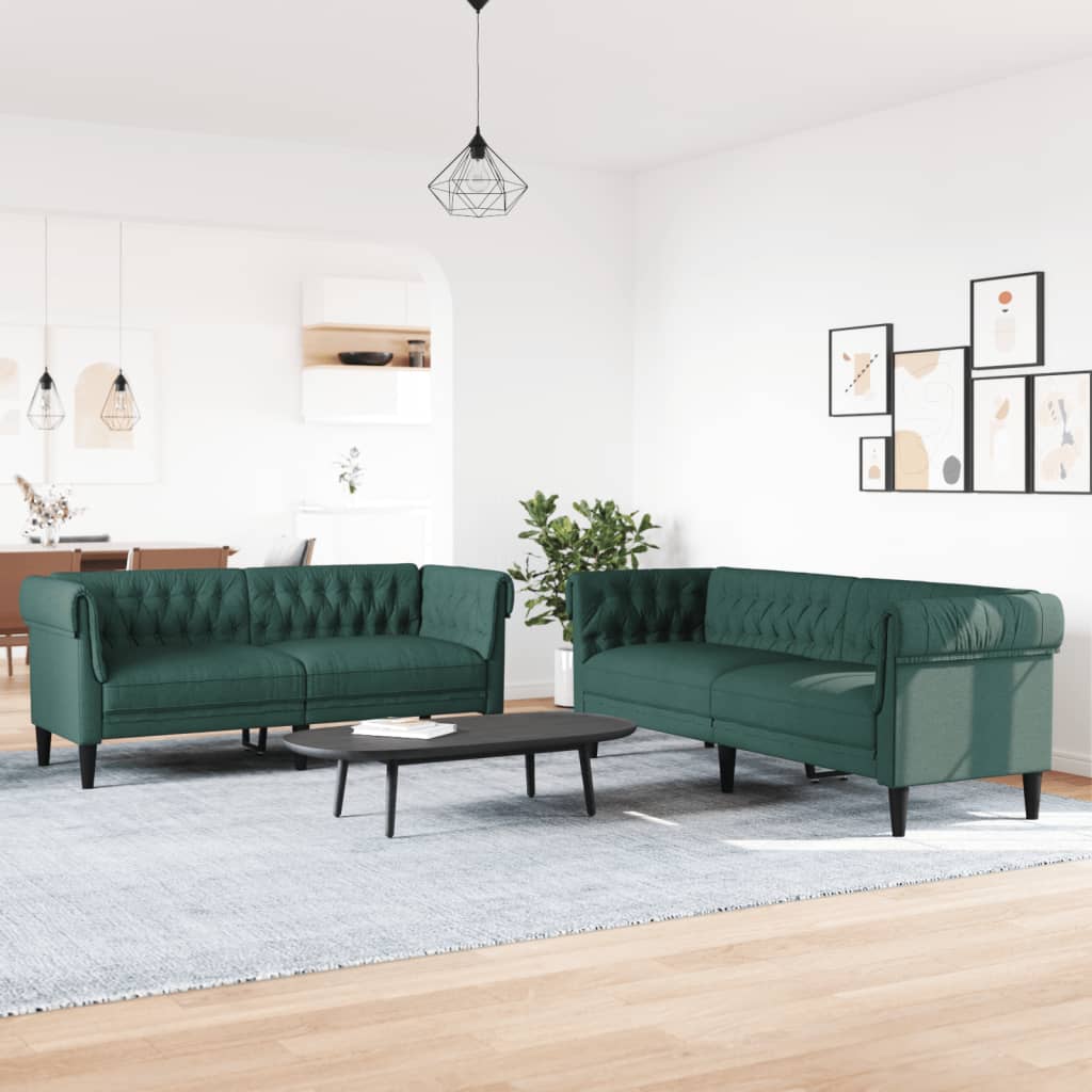 2-delige Loungeset stof donkergroen is nu te koop bij PeponiXL, paradijselijk wonen!