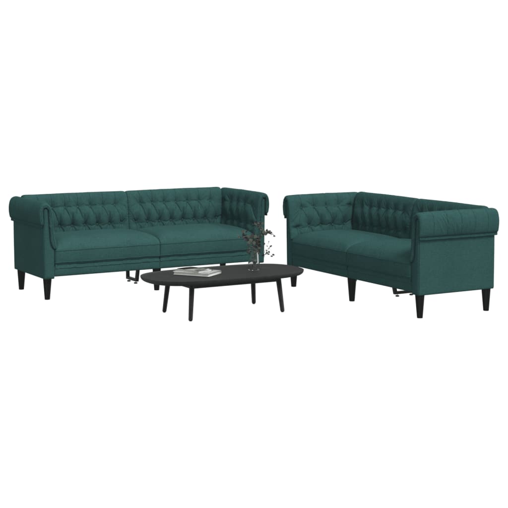 2-delige Loungeset stof donkergroen is nu te koop bij PeponiXL, paradijselijk wonen!
