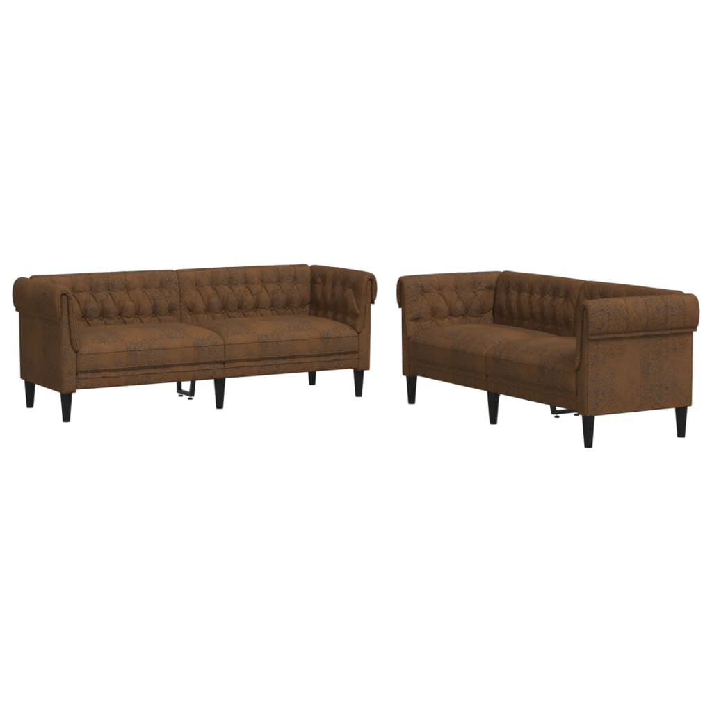 2-delige Loungeset stof bruin is nu te koop bij PeponiXL, paradijselijk wonen!