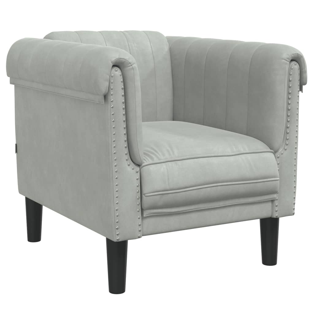 3-delige Loungeset fluweel lichtgrijs is nu te koop bij PeponiXL, paradijselijk wonen!