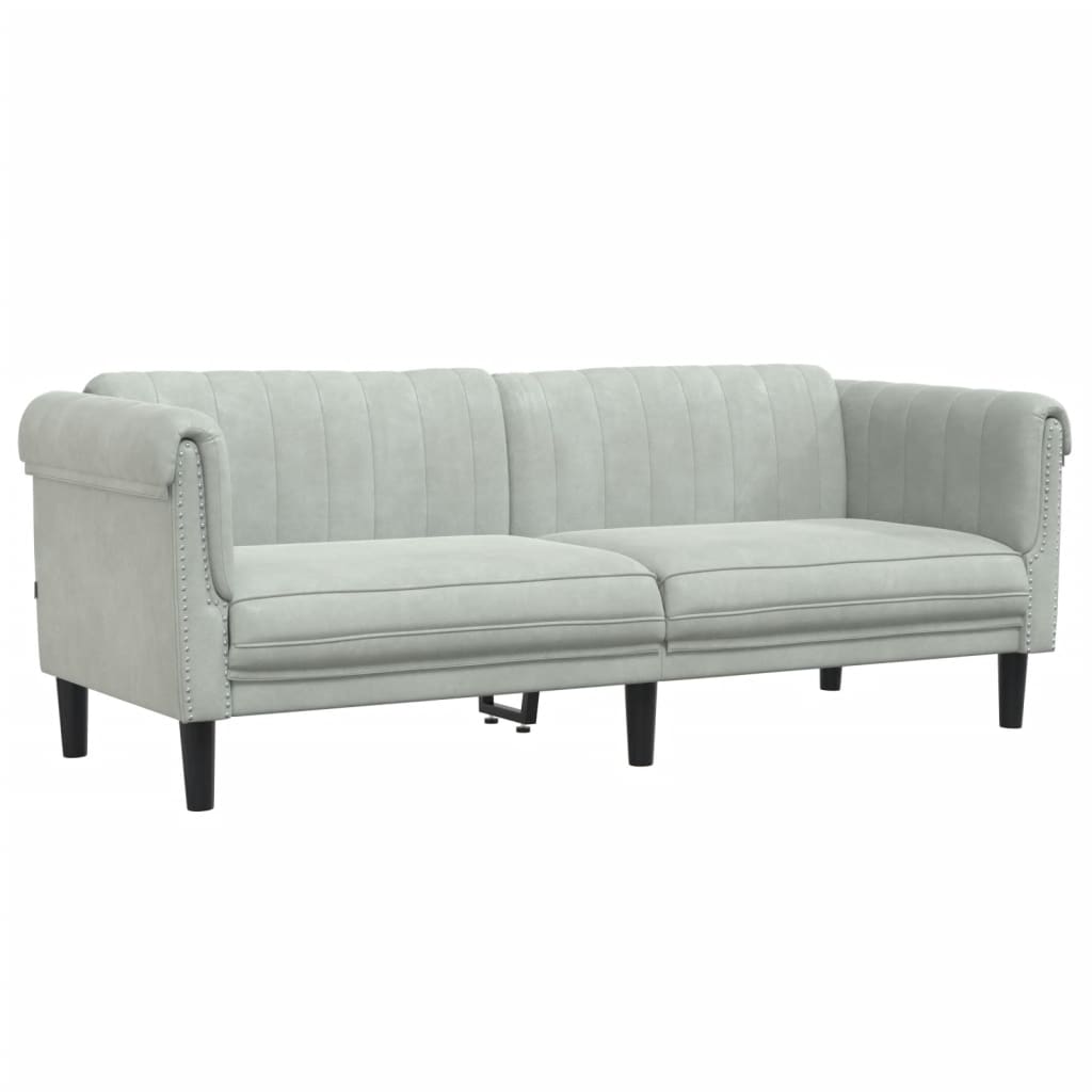 3-delige Loungeset fluweel lichtgrijs is nu te koop bij PeponiXL, paradijselijk wonen!