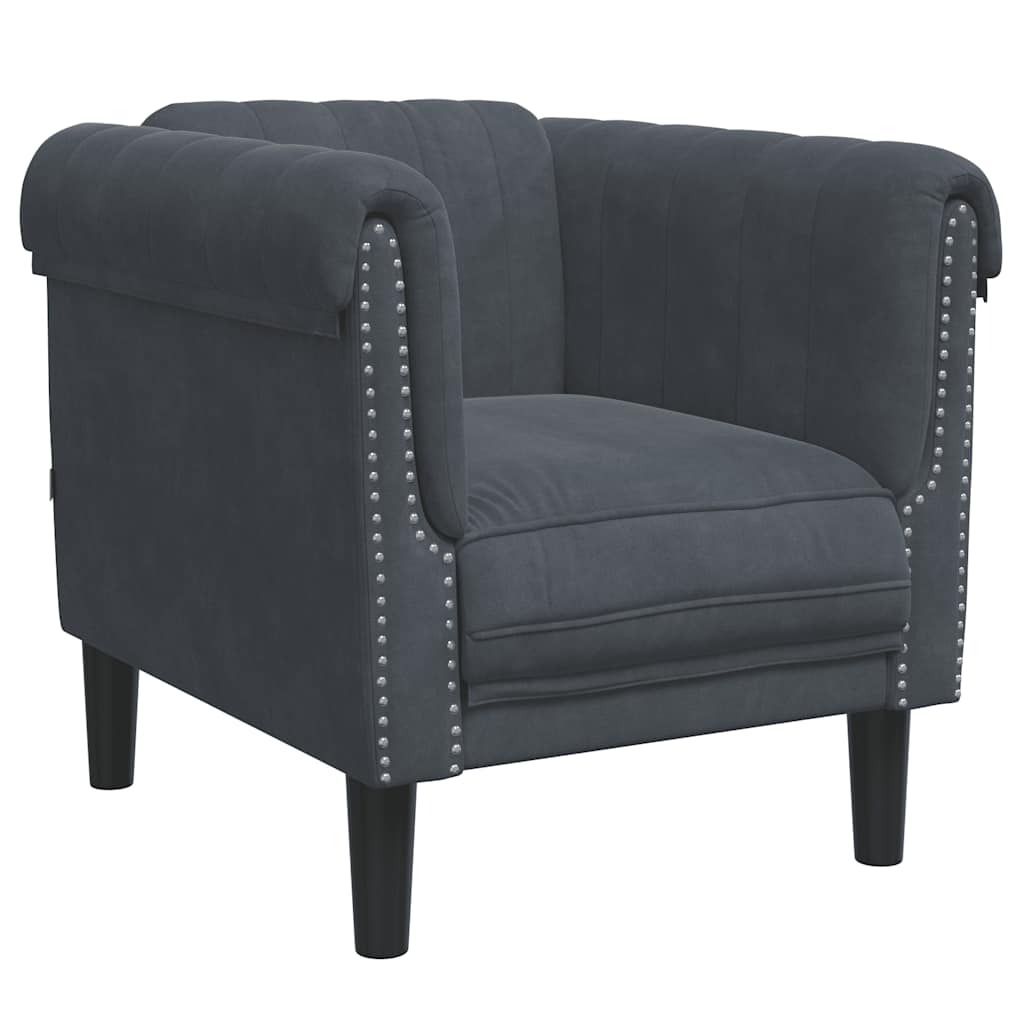 3-delige Loungeset fluweel donkergrijs is nu te koop bij PeponiXL, paradijselijk wonen!