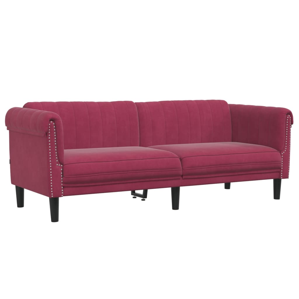 3-delige Loungeset fluweel wijnrood is nu te koop bij PeponiXL, paradijselijk wonen!