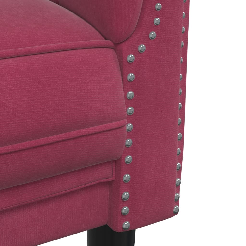 3-delige Loungeset fluweel wijnrood is nu te koop bij PeponiXL, paradijselijk wonen!