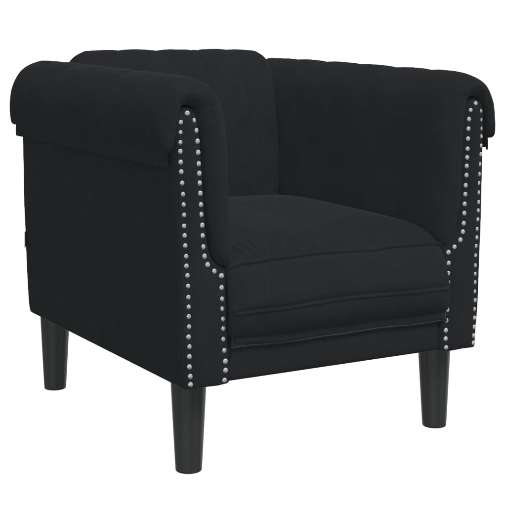3-delige Loungeset fluweel zwart is nu te koop bij PeponiXL, paradijselijk wonen!