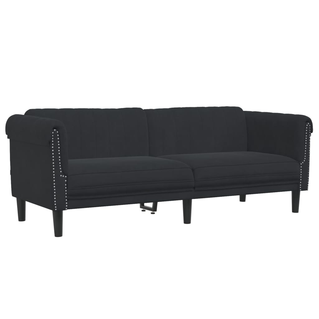 3-delige Loungeset fluweel zwart is nu te koop bij PeponiXL, paradijselijk wonen!