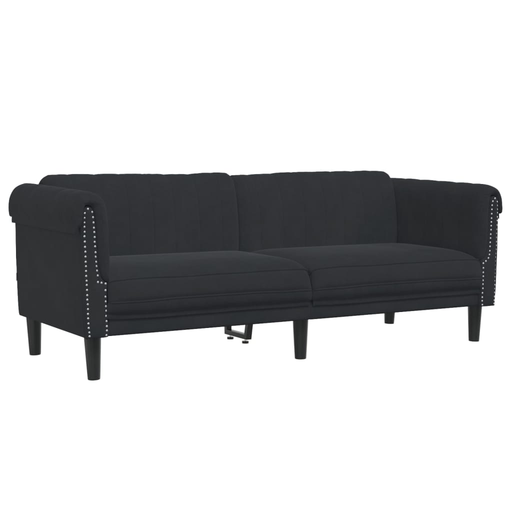 3-delige Loungeset fluweel zwart is nu te koop bij PeponiXL, paradijselijk wonen!