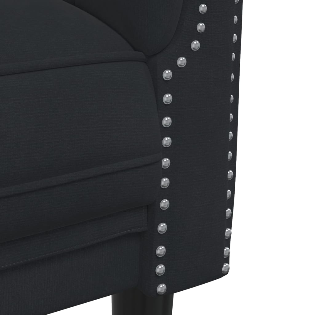 3-delige Loungeset fluweel zwart is nu te koop bij PeponiXL, paradijselijk wonen!