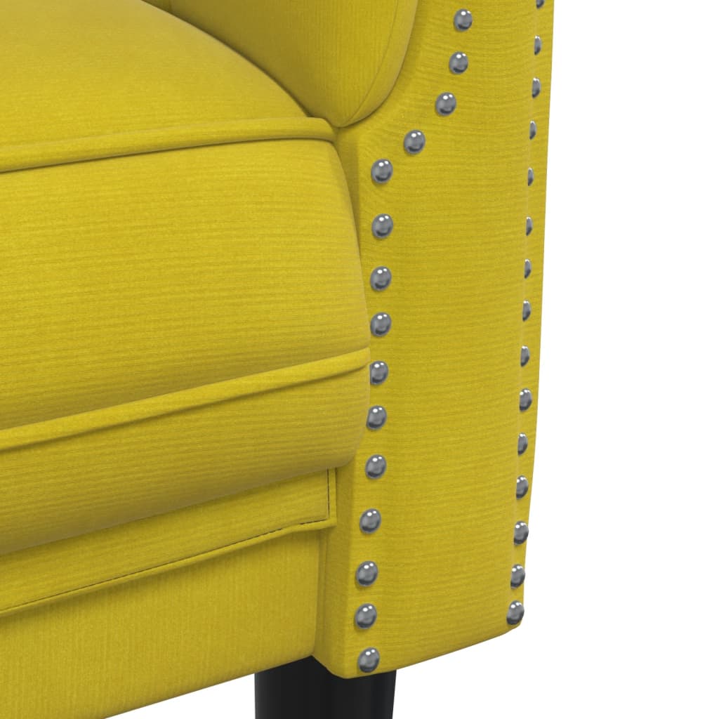 3-delige Loungeset fluweel geel is nu te koop bij PeponiXL, paradijselijk wonen!
