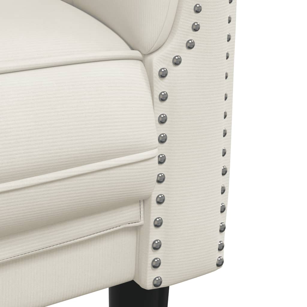 3-delige Loungeset fluweel crèmekleurig is nu te koop bij PeponiXL, paradijselijk wonen!