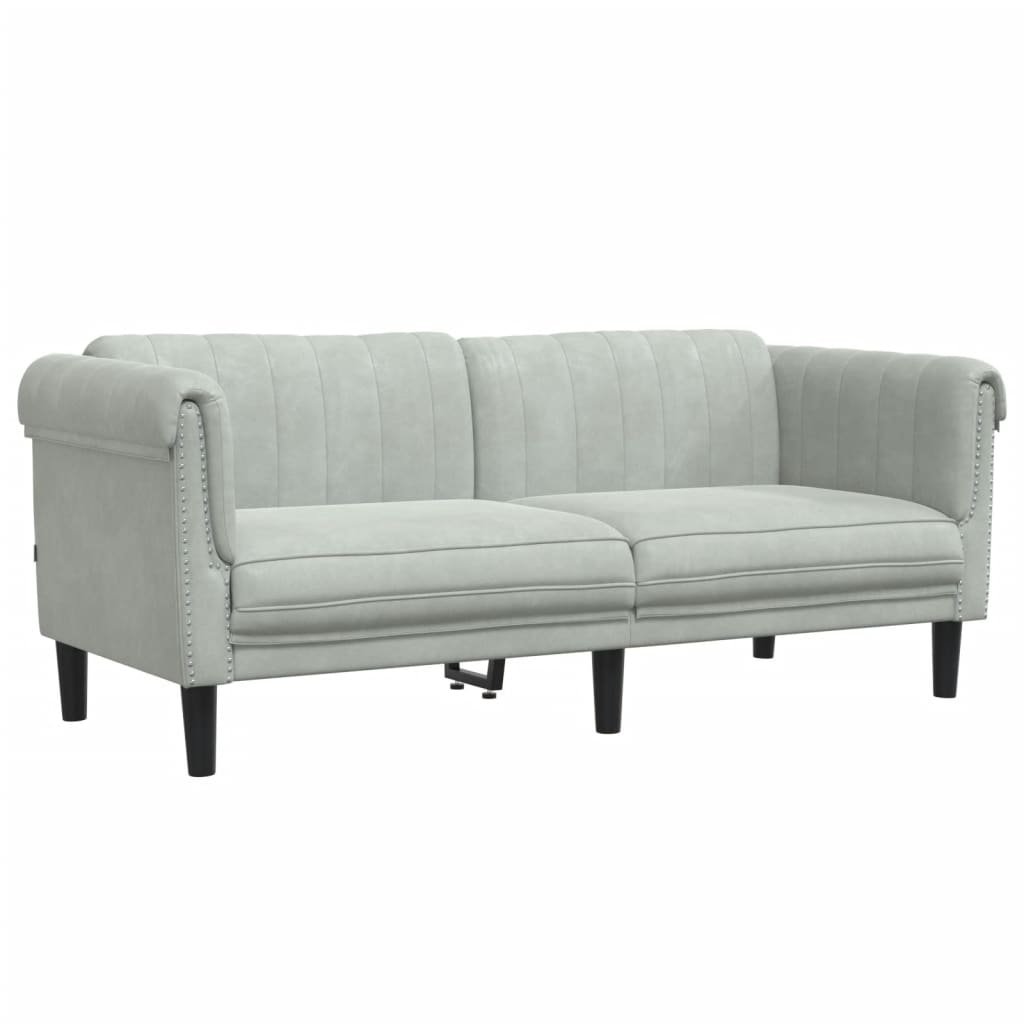 2-delige Loungeset fluweel lichtgrijs is nu te koop bij PeponiXL, paradijselijk wonen!