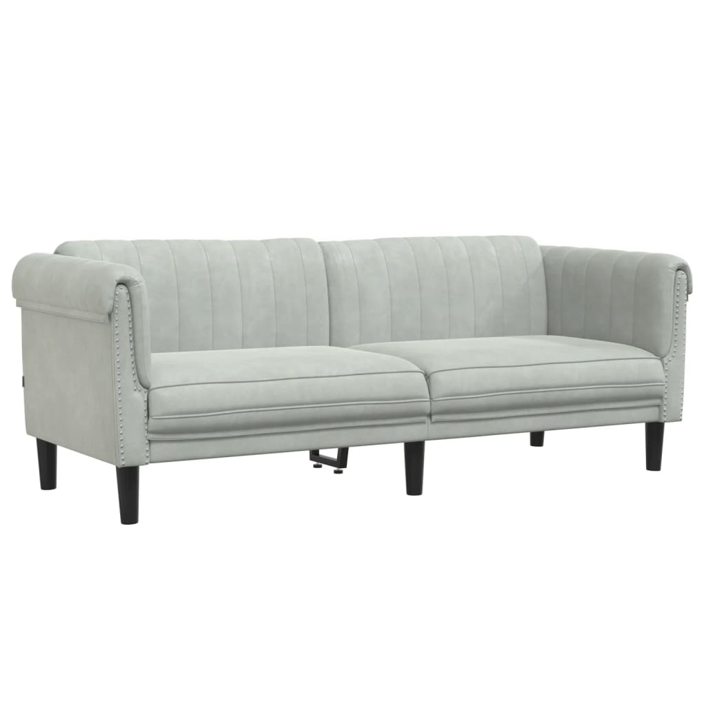 2-delige Loungeset fluweel lichtgrijs is nu te koop bij PeponiXL, paradijselijk wonen!
