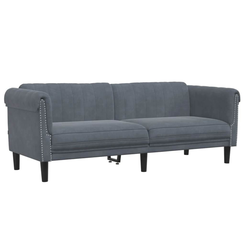 2-delige Loungeset fluweel donkergrijs is nu te koop bij PeponiXL, paradijselijk wonen!