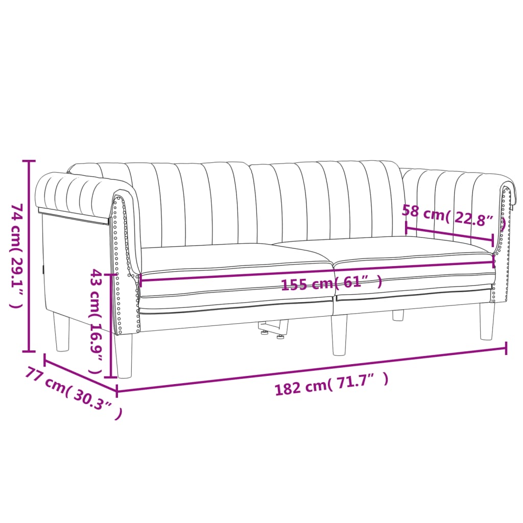 2-delige Loungeset fluweel donkergrijs is nu te koop bij PeponiXL, paradijselijk wonen!
