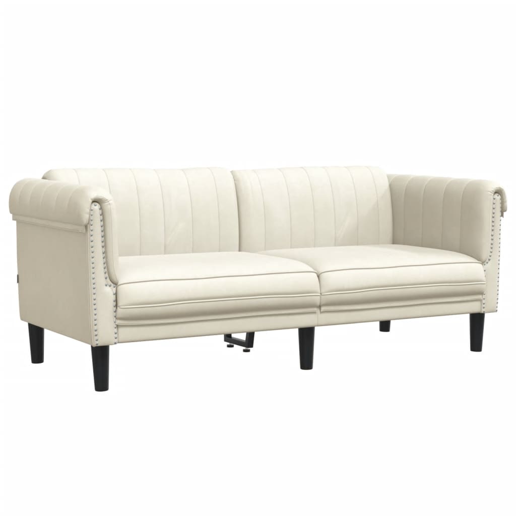 2-delige Loungeset fluweel crèmekleurig is nu te koop bij PeponiXL, paradijselijk wonen!