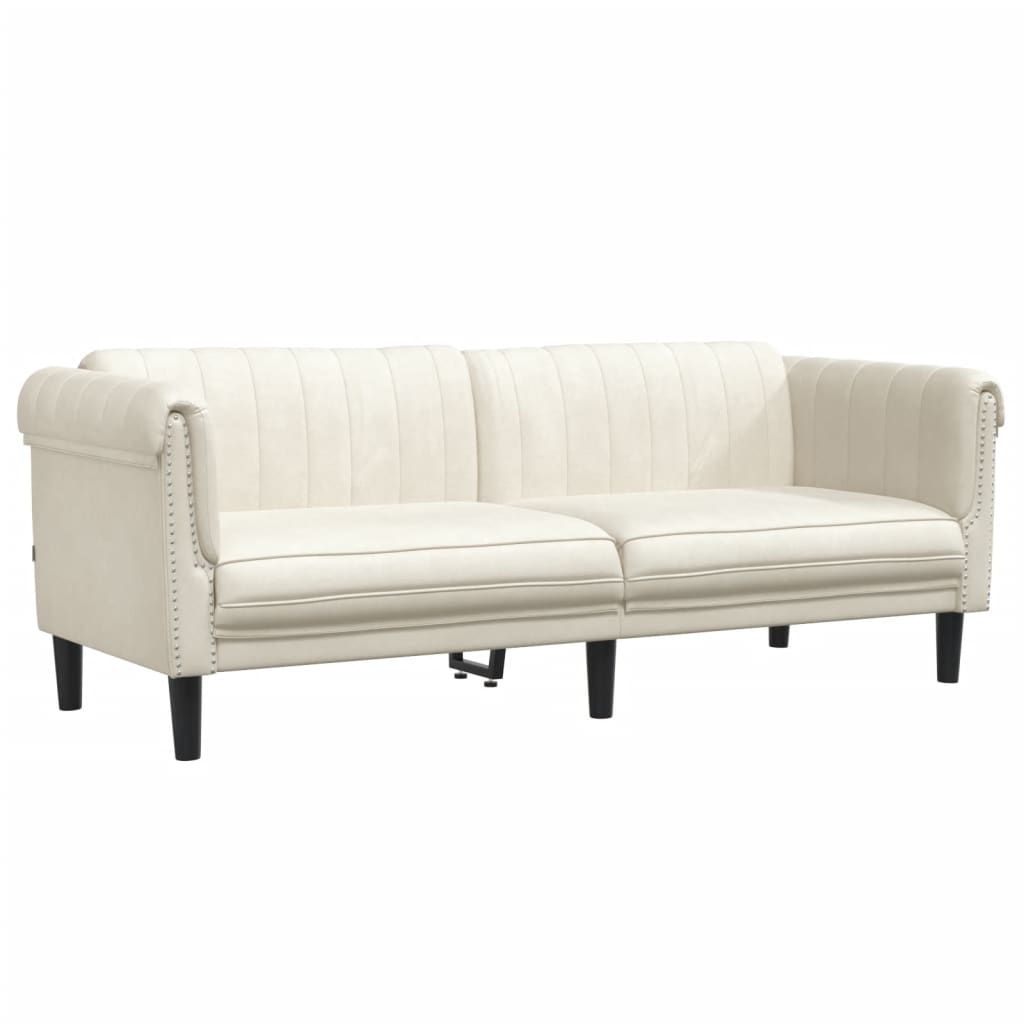2-delige Loungeset fluweel crèmekleurig is nu te koop bij PeponiXL, paradijselijk wonen!