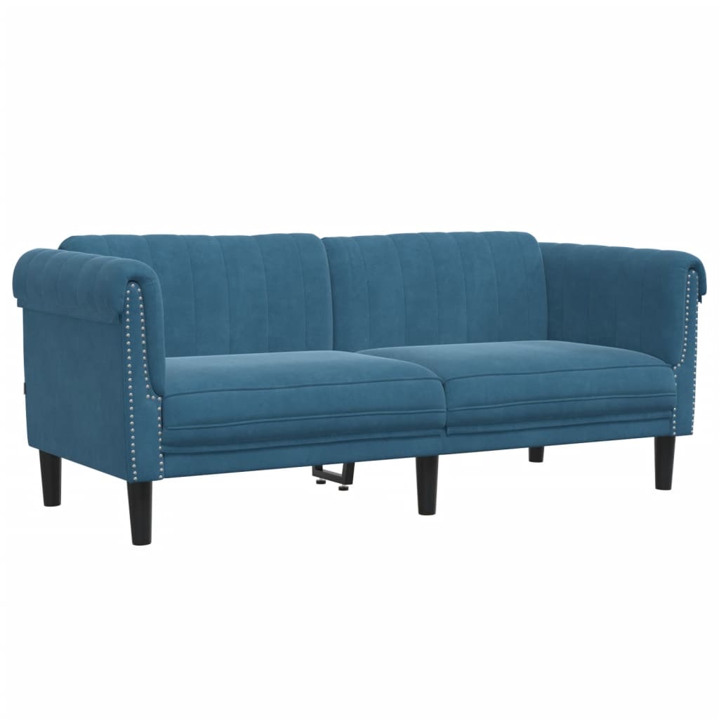 2-delige Loungeset fluweel blauw is nu te koop bij PeponiXL, paradijselijk wonen!