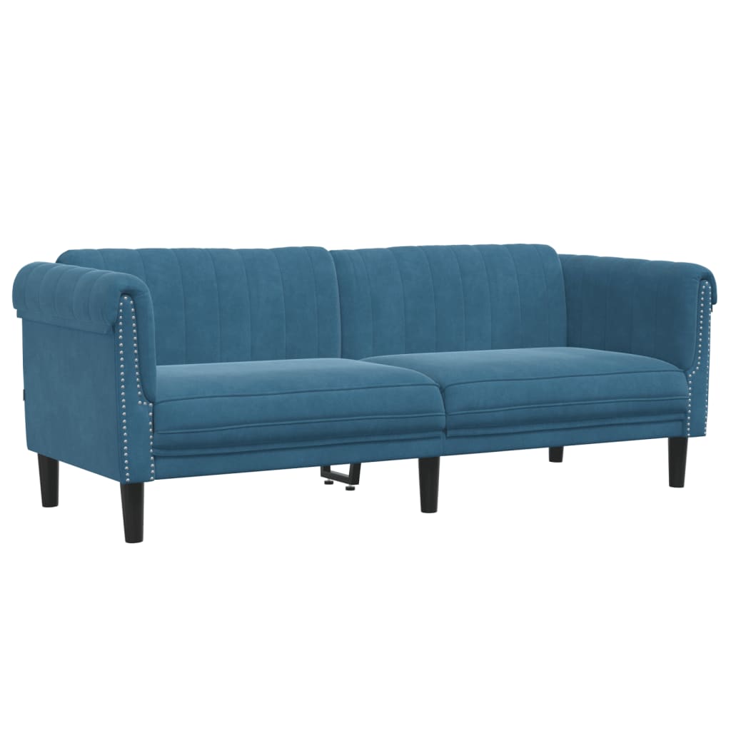 2-delige Loungeset fluweel blauw is nu te koop bij PeponiXL, paradijselijk wonen!